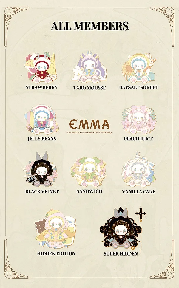 Enchanted Forest Amusement Park Series Cute Badge Reels Blind Box 16 format,webp