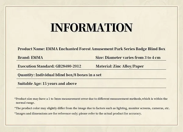 Enchanted Forest Amusement Park Series Cute Badge Reels Blind Box 17 format,webp