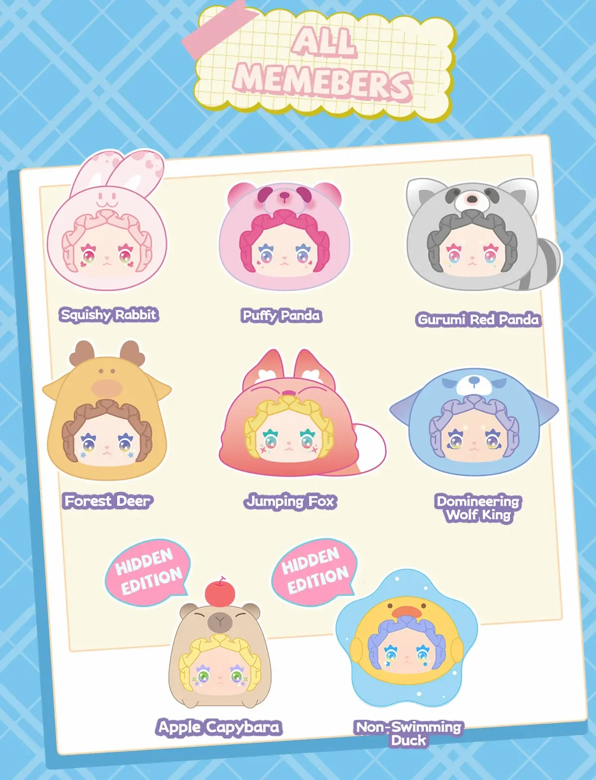 RUA RUA ZOO Vinyl Face Plush Keychain blind box 36 format,webp